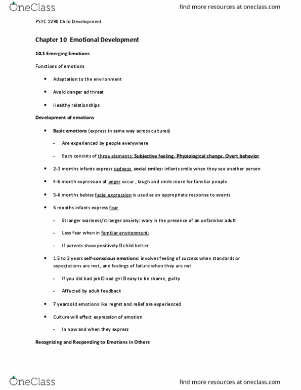 PSYC 2290 Lecture Notes - Lecture 10: Earthbound, Surgency, Chromosome thumbnail