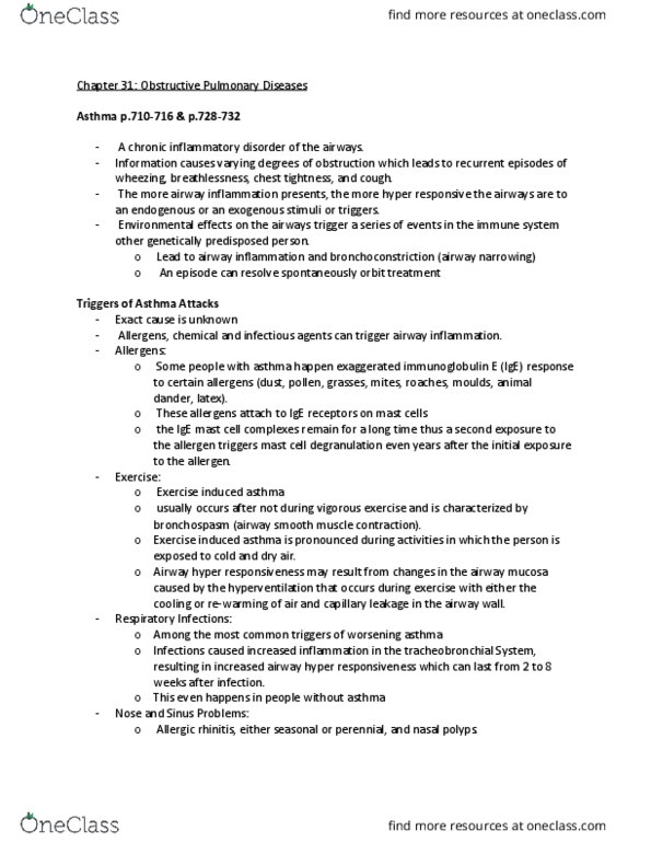 NURS 2003H Chapter Notes - Chapter 31: Chemokine, Hypocapnia, Chemotaxis thumbnail