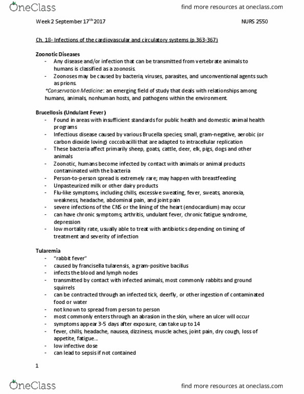 NURS 2550H Chapter Notes - Chapter 2: Arenavirus, Cranial Nerves, Tetanus thumbnail