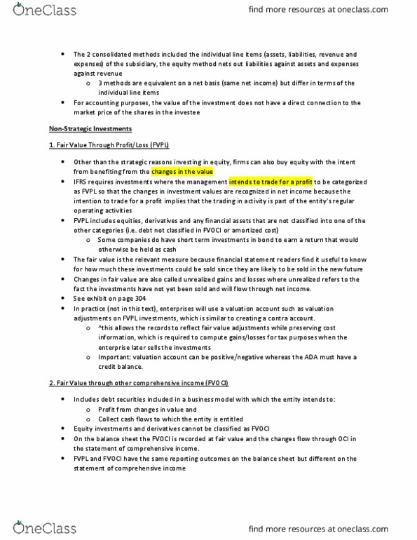 AFM291 Chapter Notes - Chapter 7: Debits And Credits, Equity Method, Financial Statement thumbnail