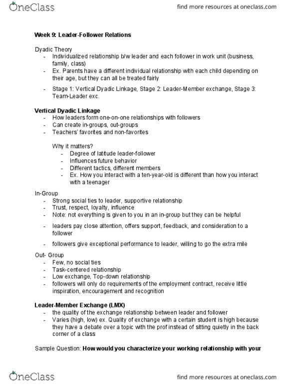 AHSS*2030 Lecture Notes - Lecture 9: Work Unit, Ingroups And Outgroups, Ibm Officevision thumbnail