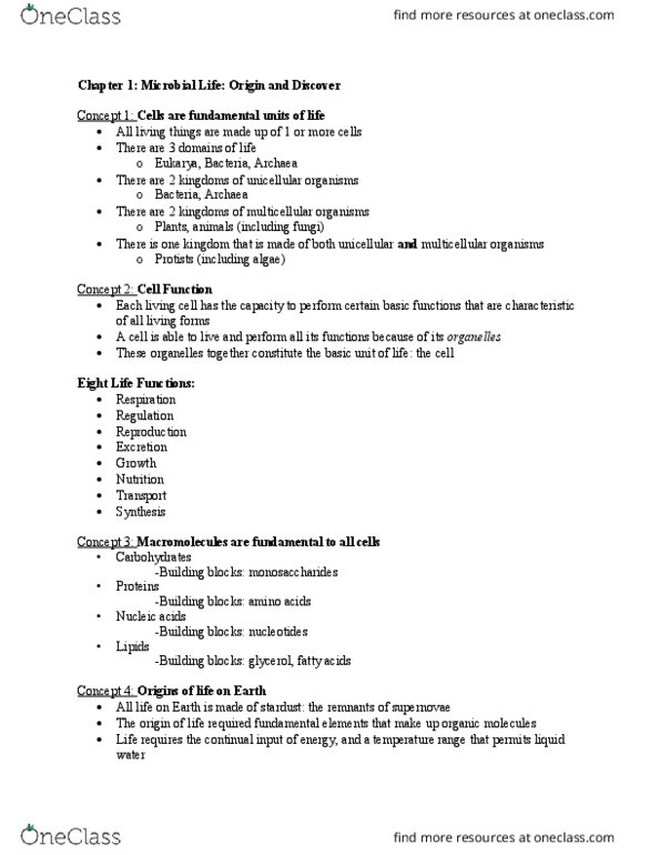 MICR 2420 Lecture Notes - Lecture 1: Symbiosis, Protozoa, Gonorrhea thumbnail