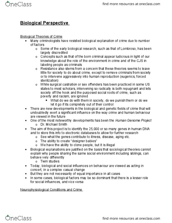 SOCI 2205 Lecture Notes - Lecture 5: Insomnia, Offender Profiling, David Reimer thumbnail