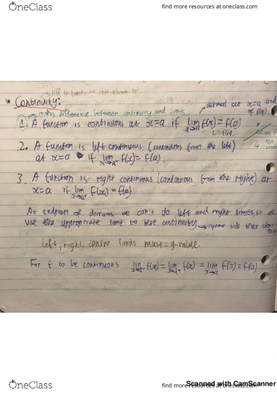 MAST10006 Lecture 6: MAST10006 CONTINUITY, SANDWICH RULE, LHOPITAL'S NOTES thumbnail