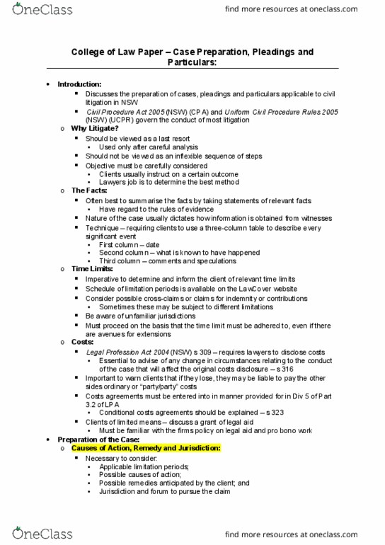 LLB300 Chapter Additional Reading: College of Law - Case Preparations thumbnail