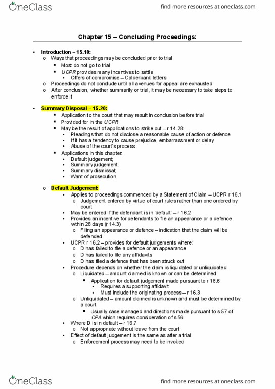 LLB300 Chapter Notes - Chapter 15: Inherent Jurisdiction, Australia Act 1986, Lend Lease Group thumbnail