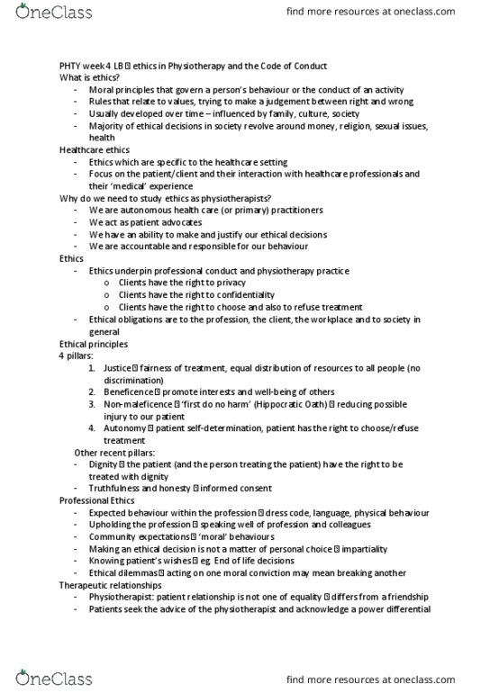 PHTY102 Lecture Notes - Lecture 4: Sexual Misconduct, Gillick Competence, Health Care Complaints Commission thumbnail