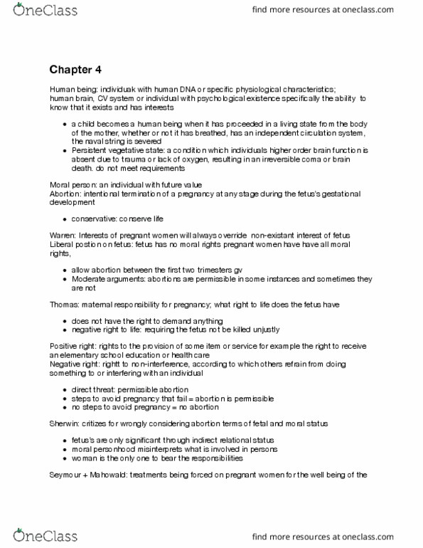 Health Sciences 2610F/G Chapter Notes - Chapter 4: Abortion-Rights Movements, Fertility Medication, Human Reproduction thumbnail