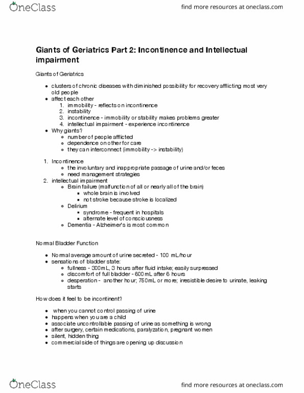 Health Sciences 2711A/B Lecture Notes - Lecture 5: Biofeedback, Abdominal Wall, Longitudinal Study thumbnail