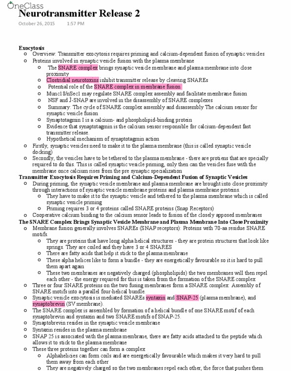 NESC 2570 Lecture Notes - Lecture 7: C2 Domain, Syntaxin, Vesicle Fusion thumbnail