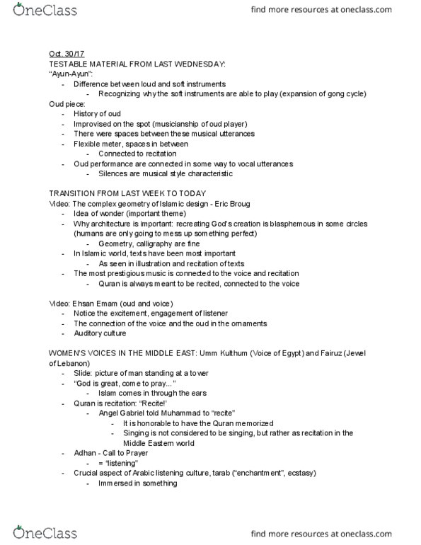 MUSIC102 Lecture Notes - Lecture 25: Microtonal Music, Faravahar, Iranian Revolution thumbnail