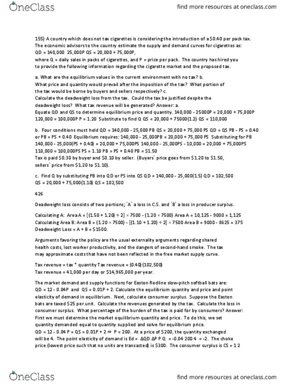 ECON 2210 Chapter Notes - Chapter 1: Deadweight Loss, Economic Equilibrium, Economic Surplus thumbnail