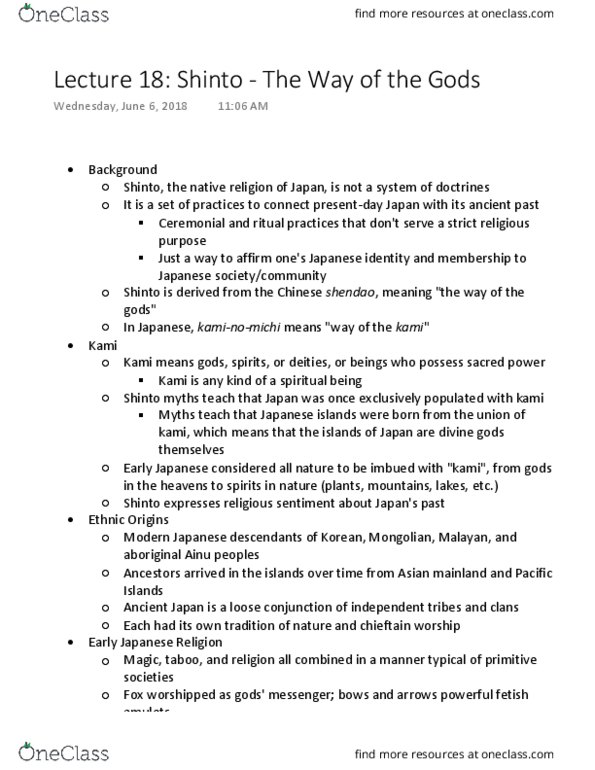 RG ST 3 Lecture Notes - Lecture 18: Wu Xing, Madhyamaka, Lotus Sutra thumbnail