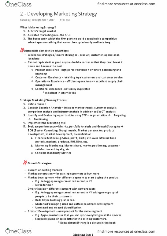 ADM 2320 Lecture Notes - Lecture 2: Root Mean Square, Boston Consulting Group, Swot Analysis thumbnail