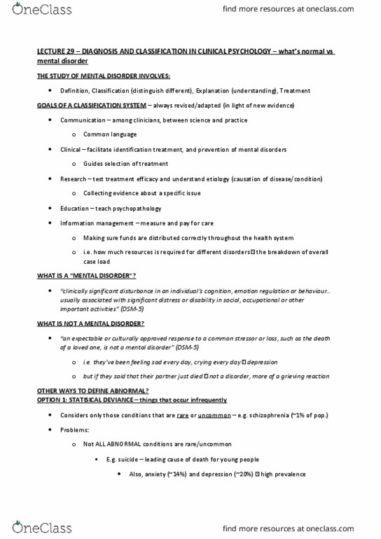 PSYC10004 Lecture Notes - Lecture 29: Bipolar Ii Disorder, Attachment Disorder, Schizophreniform Disorder thumbnail