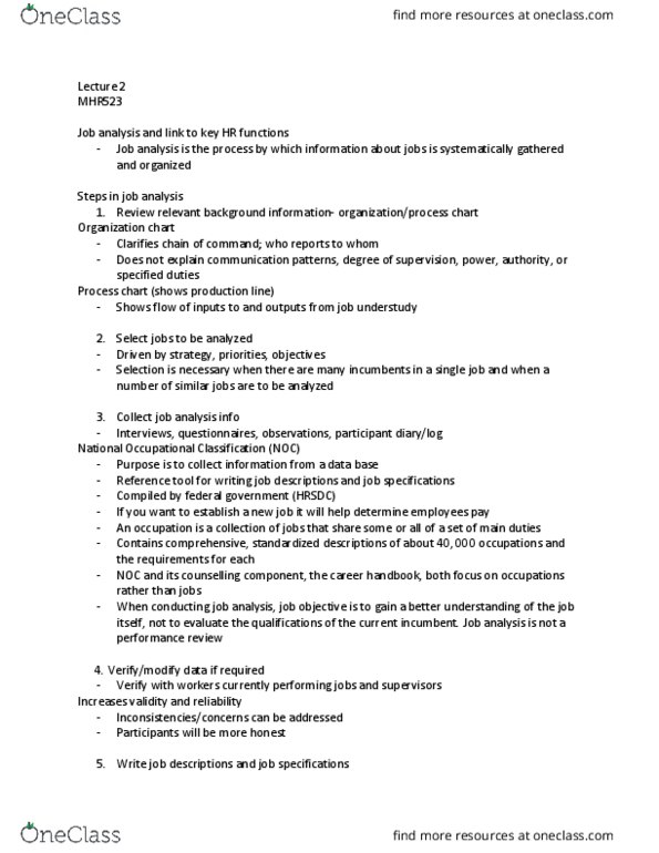 MHR 523 Lecture Notes - Lecture 2: Reasonable Accommodation, Job Design, Job Enrichment thumbnail