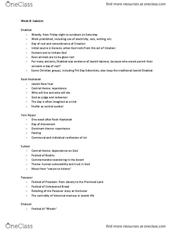 AHSS 2360 Lecture Notes - Lecture 8: Sheol, Bar And Bat Mitzvah, Sadducees thumbnail