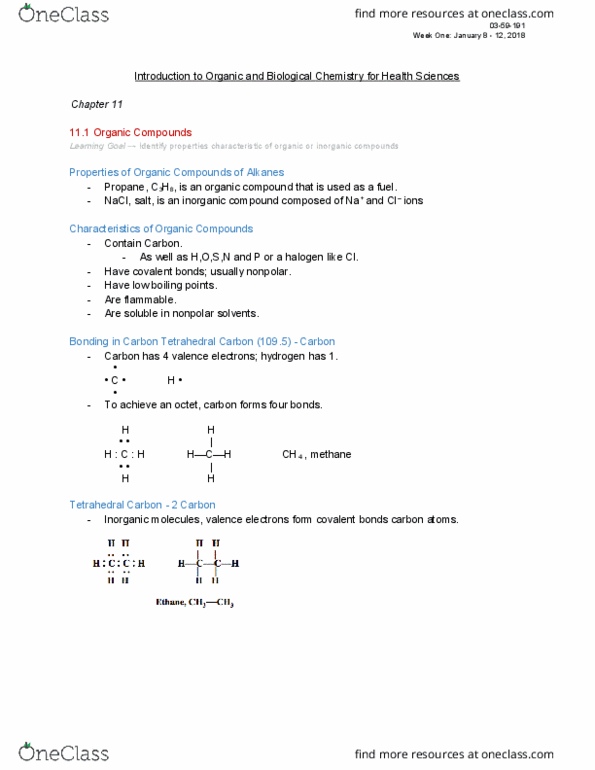 BIOC 1303 Lecture Notes - Lecture 2: Ethane, Haloalkane, Cycloalkane thumbnail