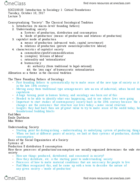 SOCI 1001H Lecture Notes - Lecture 5: Anomie, Complex Number, Relate thumbnail