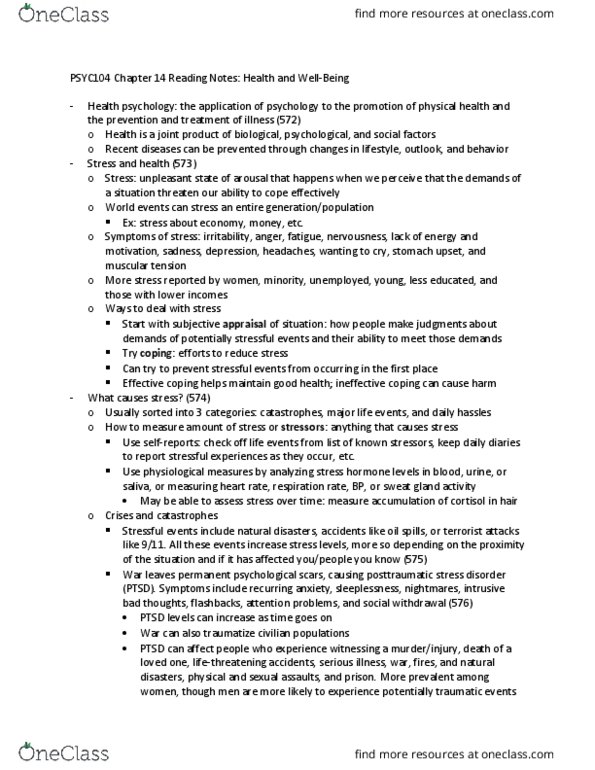 PSYC 104 Chapter Notes - Chapter 14: Insomnia, Twin, Social Comparison Theory thumbnail