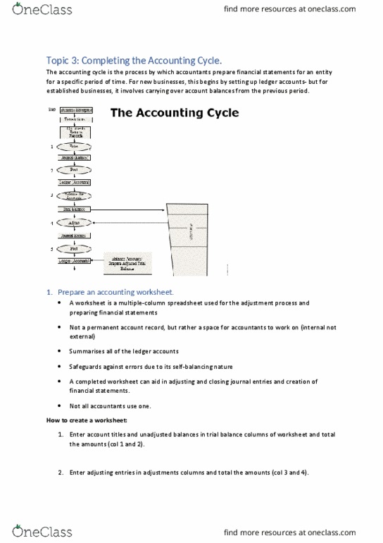 ACFI1002 Lecture Notes - Lecture 3: Capital Account, Income Statement, Accounts Receivable thumbnail