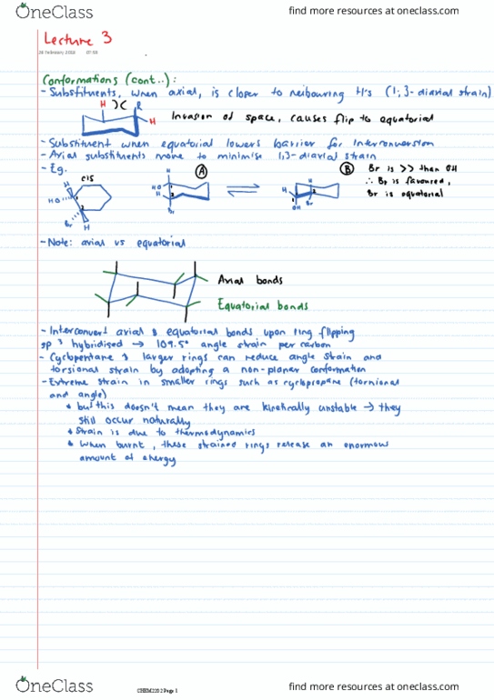 CHEM2202 Lecture 3: CHEM2202, Topic 1 Organic Chemistry - 3 - Conformations of Cycloalkanes thumbnail