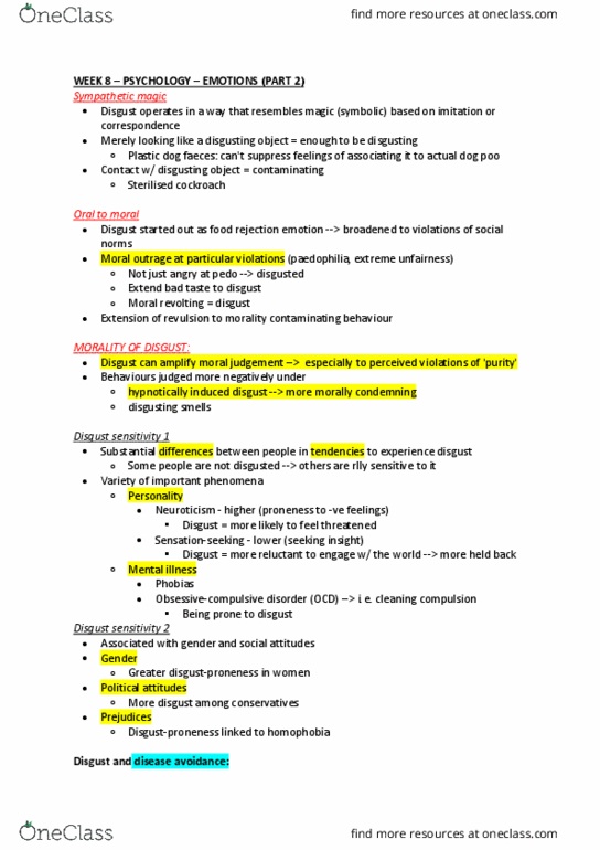SCIE10004 Lecture Notes - Lecture 15: Immunosuppression, Sympathetic Magic, Pedophilia thumbnail