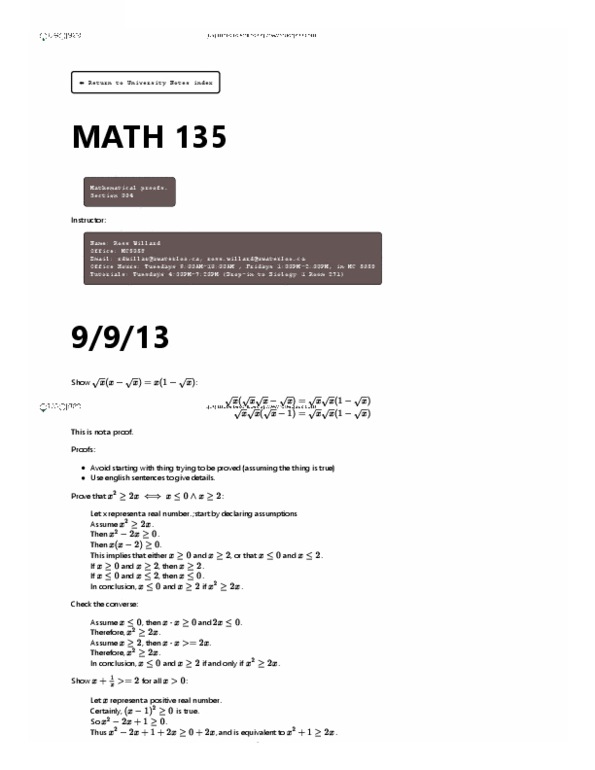MATH135 Lecture Notes - Set-Builder Notation, New Zealand, Mathematical Induction thumbnail