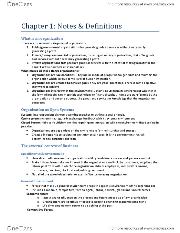 ADMS 1000 Chapter Notes - Chapter 1: Telecommuting thumbnail