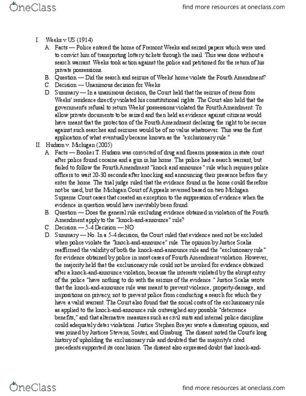 POLS 4720E Chapter Notes - Chapter 4: Police Misconduct, Harry Blackmun, Harrya thumbnail