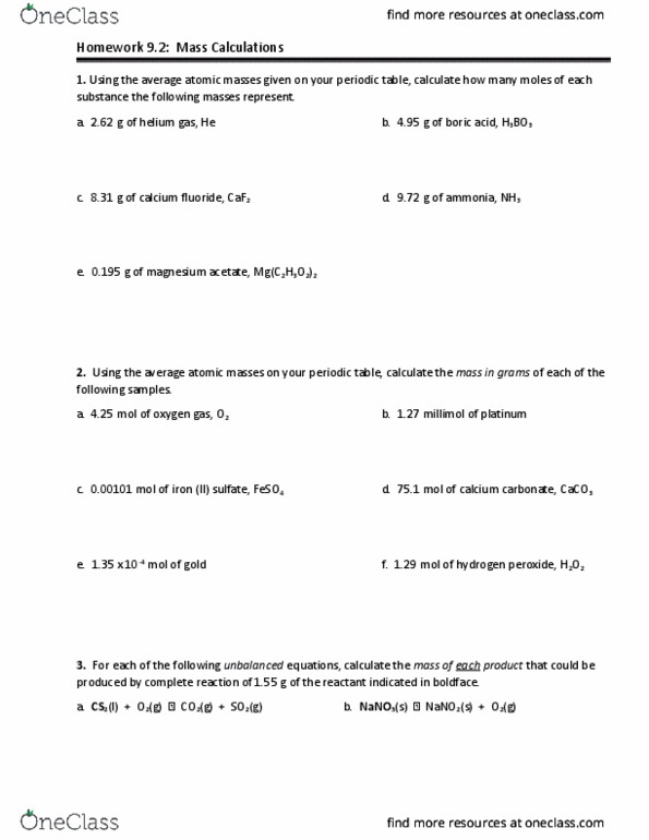 CHEM 24112 Chapter Notes - Chapter 9: Iron(Iii) Chloride, Chemical Equation, Thionyl Chloride thumbnail
