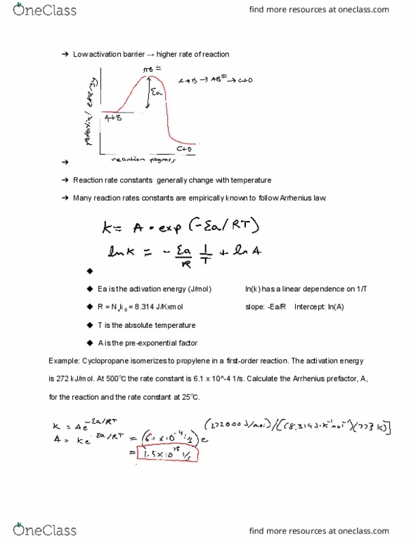 CHEM 1C Lecture Notes - Lecture 4: Hydroxylamine, Reaction Mechanism, Molecularity thumbnail