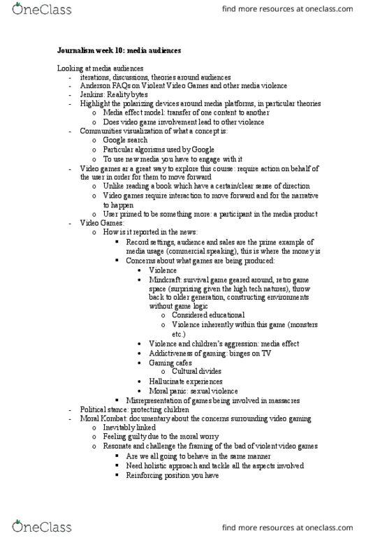 HEJ 231 Lecture Notes - Lecture 10: Survival Game, List Of Playstation Home Game Spaces, Moral Panic thumbnail