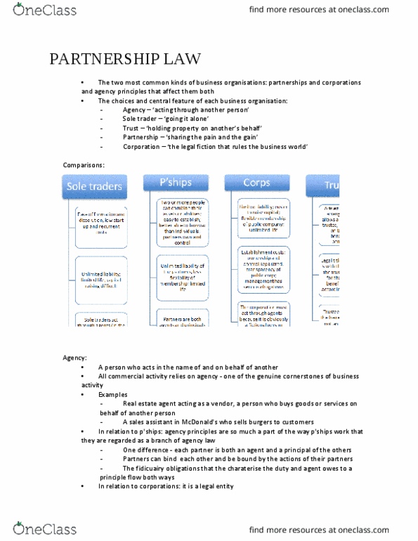 BTC1110 Lecture Notes - Lecture 9: Keith Spicer, Inter Se, Fiduciary thumbnail