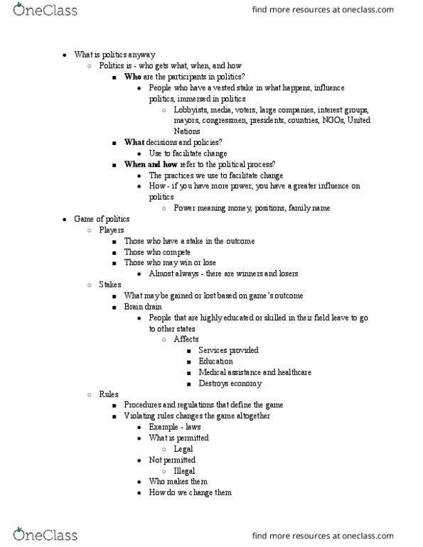 POL 106 Chapter Notes - Chapter 1: Homeland Security, Civil Society, American'S Creed thumbnail