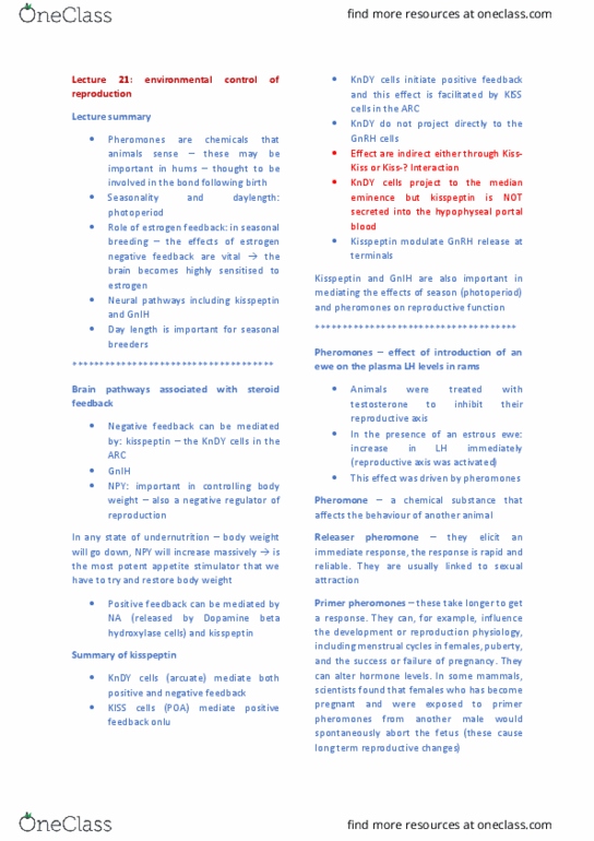 PHY3181 Lecture Notes - Lecture 14: Menopause, Melatonin, Olfactory Bulb thumbnail