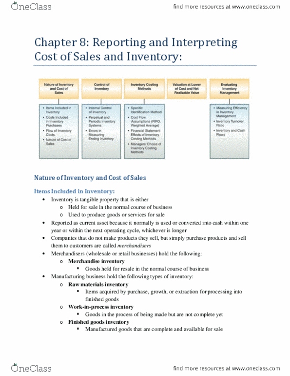 BU227 Chapter Notes - Chapter 8: Perpetual Inventory, Current Asset, Financial Statement thumbnail