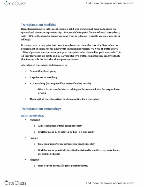 MEDI7111 Lecture Notes - Lecture 18: Immunodeficiency, Hemolysis, Antigen-Presenting Cell thumbnail