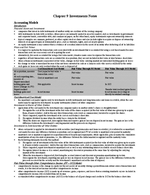 MGAC01H3 Chapter Notes - Chapter 9: Comprehensive Income, Net Income, Financial Instrument thumbnail