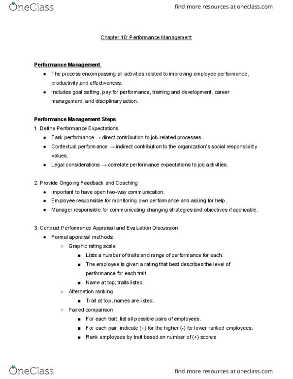 MHR 523 Lecture Notes - Lecture 8: Performance Appraisal, Central Tendency thumbnail