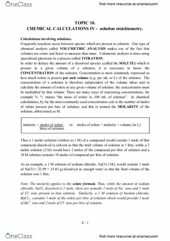 CHEM1011 Lecture Notes - Lecture 10: Magnesium Chloride, Potassium Chromate, Calcium Chloride thumbnail
