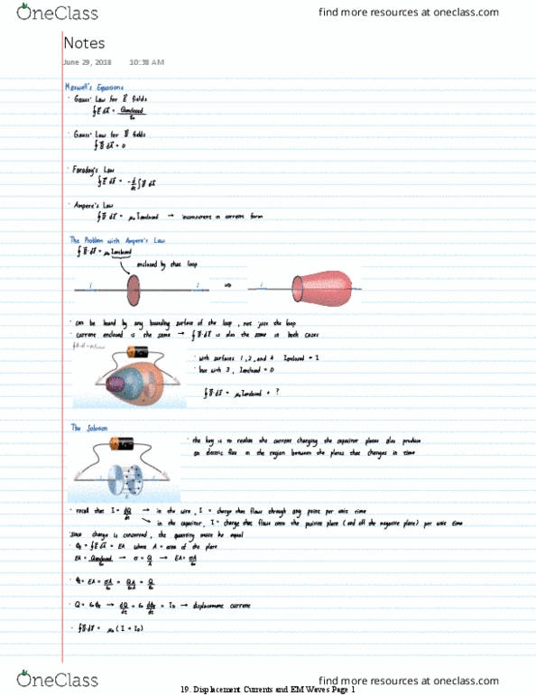 PHYS 121 Lecture Notes - Lecture 19: Wavenumber, Electromagnetic Radiation, Electric Field thumbnail