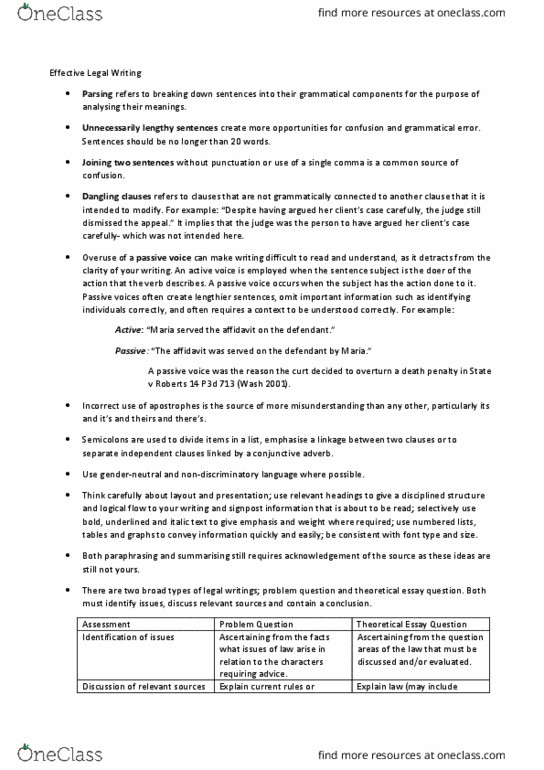 LAWS1001A Lecture Notes - Lecture 1: Affidavit, Parsing thumbnail