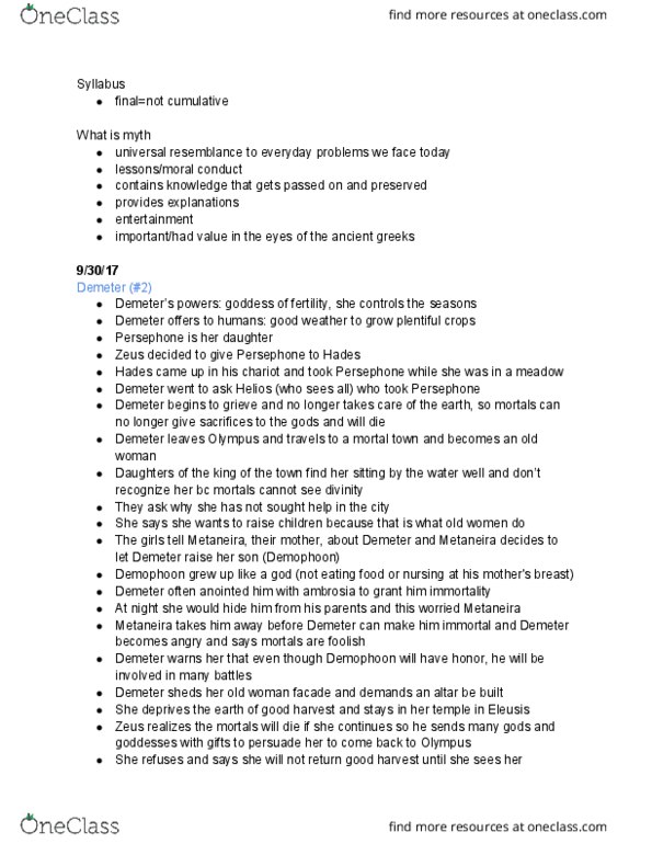 CLASS 40 Lecture Notes - Lecture 1: Odysseus, Hephaestus, Asclepius thumbnail