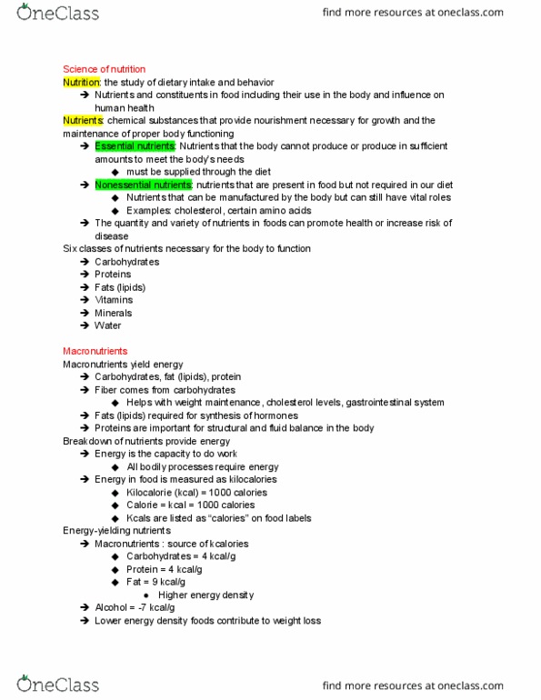 ESS 3 Lecture Notes - Lecture 1: Overnutrition, Malnutrition, Scientific Method thumbnail