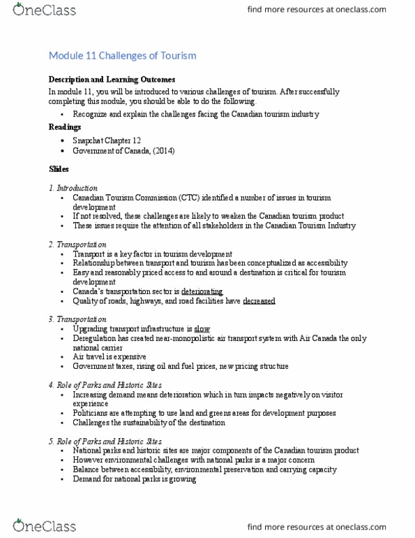 REC280 Lecture Notes - Lecture 11: Destination Canada, Pga Tour Canada, Canada Border Services Agency thumbnail