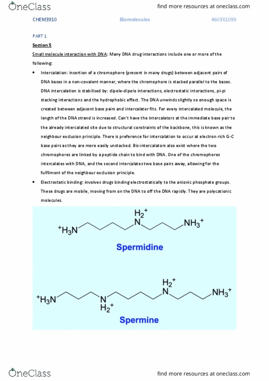 CHEM3910 Lecture Notes - Lecture 4: Alkylation, Adenine, Guanine thumbnail