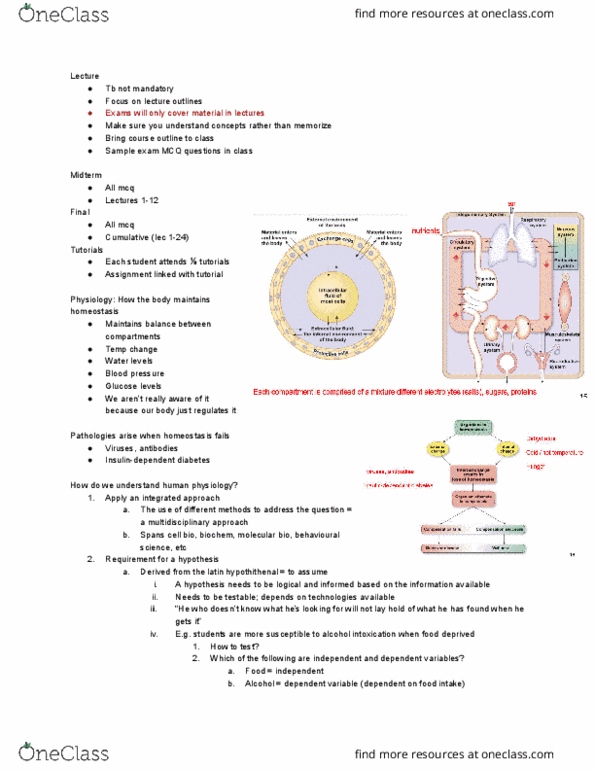 BIOC32H3 Lecture Notes - Lecture 1: Behavioural Sciences, Homeostasis, Antibody thumbnail