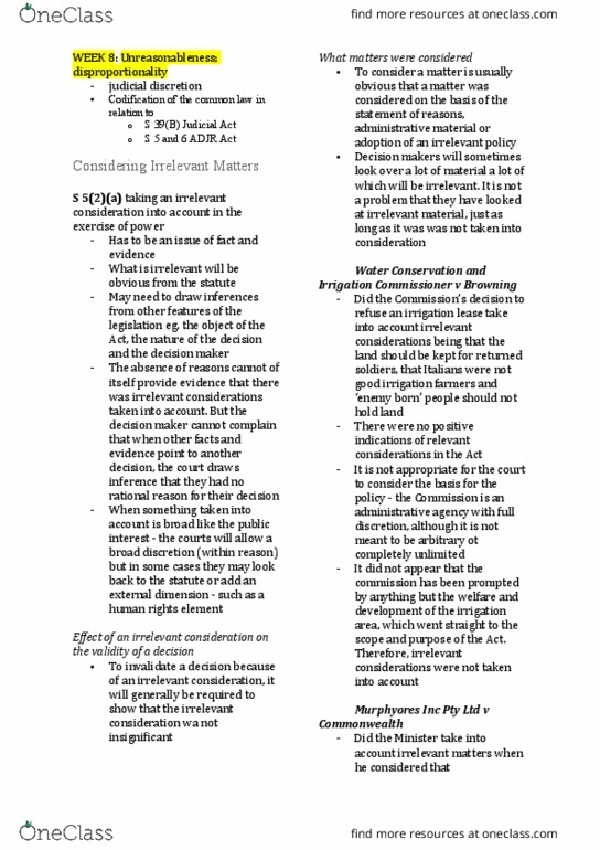 LLB230 Lecture Notes - Lecture 8: Judicial Restraint, Enquire, Avail thumbnail