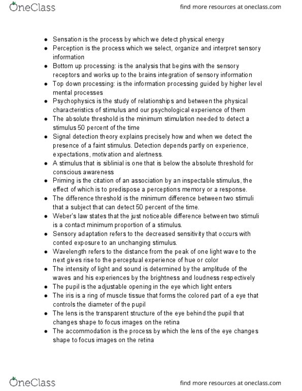 PSYC 100 Lecture Notes - Lecture 29: Color Vision, Opponent Process, Semicircular Canals thumbnail